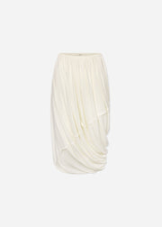 Draped Skirt in Crepe Jersey - Ivory - CO Collections